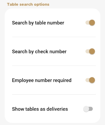 SecureTable table search options
