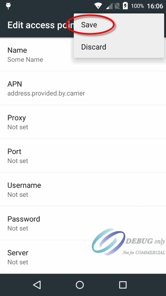 Android Screenshot - Save APN