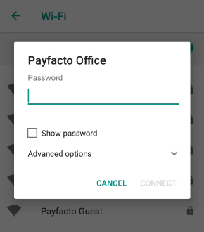 A35 wi-fi password prompt
