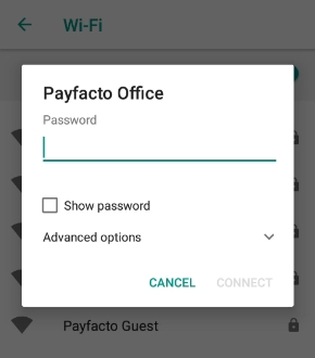 A920 Pro wi-fi password prompt