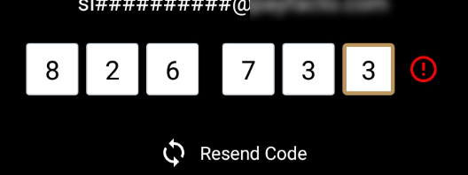 OTP entry error icon