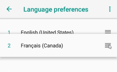 A35 drag selected language